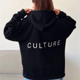 Minimalist letter embroidered hoodie