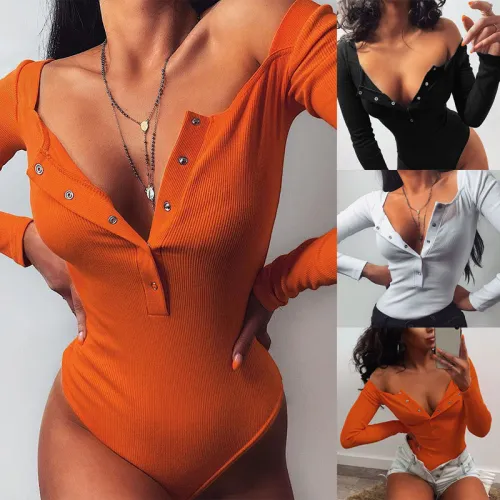 Sexy tight casual breasted long sleeved bodice