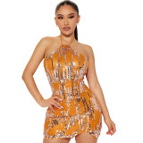 Fashion Lace Up Open Back Sexy Women's Party Sequin Dress