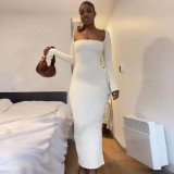 Women's fashion casual white long skirt