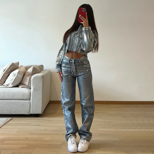 Versatile trendy street denim pants