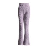 High waisted slim fitting slightly flared women's slimming sweater pants