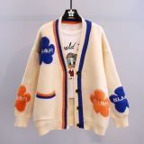 Loose and lazy style westernized knitted cardigan
