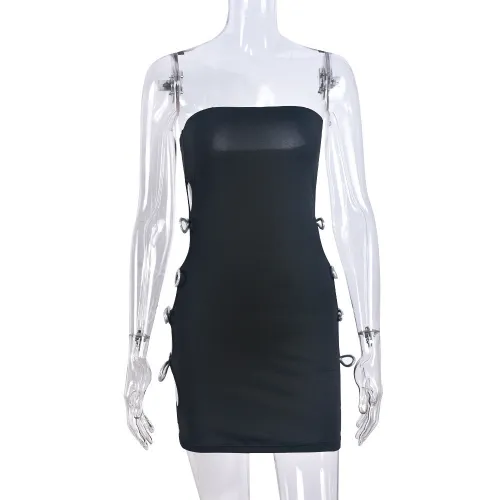 Chest wrap, hollow out, sexy rope wrap, hip wrap, sexy dress