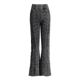 High waisted slim fitting slightly flared women's slimming sweater pants