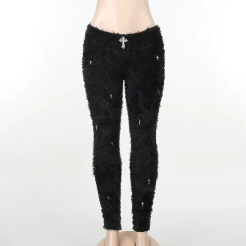 Fashion Cross Accessories Wool Pants