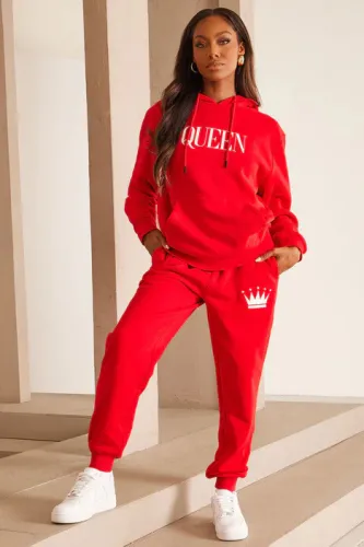 Letter printed plush sweater set