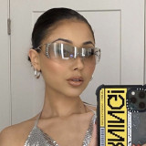 Frameless diamond studded sunglasses