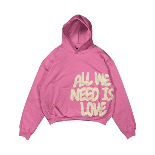 Loose printed unisex hoodie