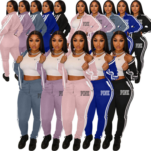 Two piece printed patchwork sports set