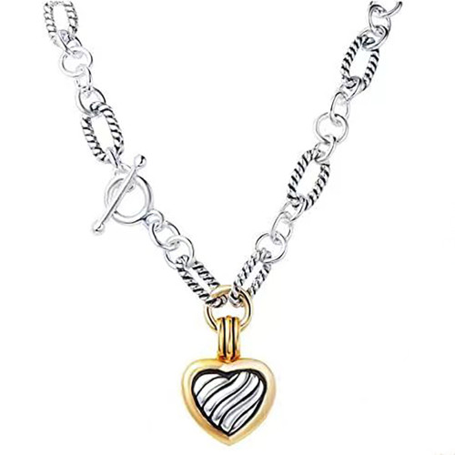 Stainless steel heart-shaped necklace