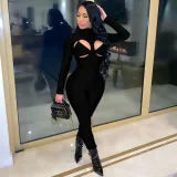 Solid color sexy tight yoga suit two-piece set