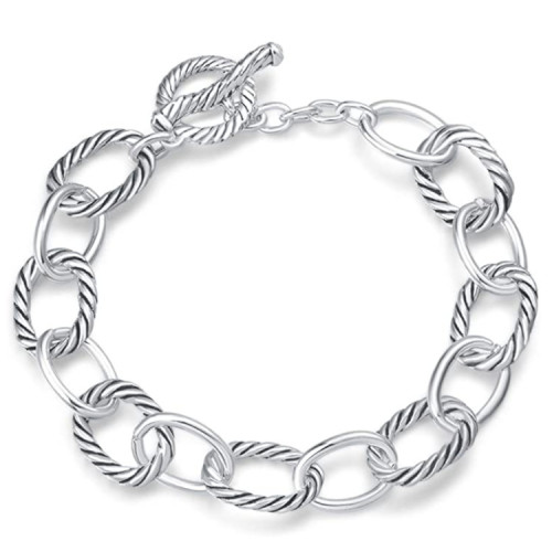 Stainless steel oval bracelet