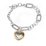 Stainless steel heart-shaped bracelet