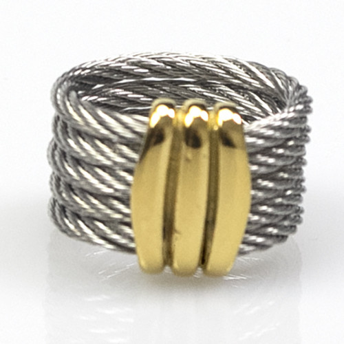 Vintage Stainless Steel Ring Titanium Steel Wire Cable Rope Women's Ring