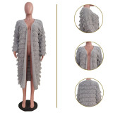 Women's tassel knitted jacket
