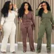 Knitted wool two-piece set