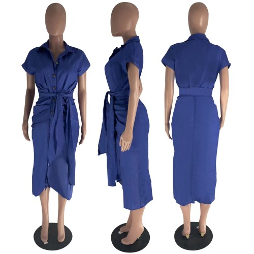 High elastic pleated denim dress with straps