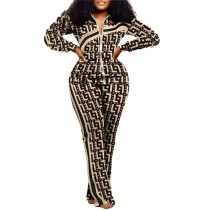 Printed trend sports two-piece set
