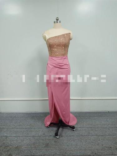 Sequin Long Sleeveless Mid length Evening Dress