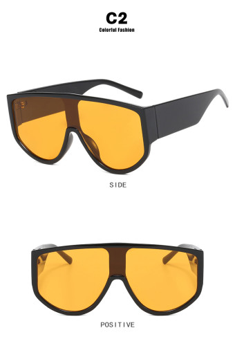 Large framed one-piece sunglasses