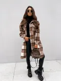 Checkered printed long sleeved thin long jacket