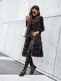 Round neck fur vest long vest jacket
