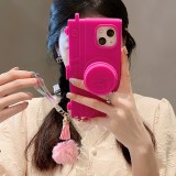 Barbie camera holder silicone phone case for iPhone 15, suitable for Apple 13 ProMax/14 Pro anti drop case 12