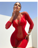 Fun internet clothing tight fitting dress with perspective, sexy and passionate uniform