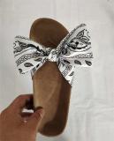 Bow tie flat bottomed slippers for women wearing lazy shoes