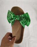Bow tie flat bottomed slippers for women wearing lazy shoes