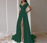 Wrapped chest waist long dress