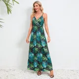 Sexy suspender, backless, slim fit, slimming dress, long skirt