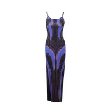 Slim fit dress with suspender