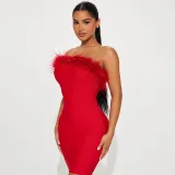 Strapless fringe dress