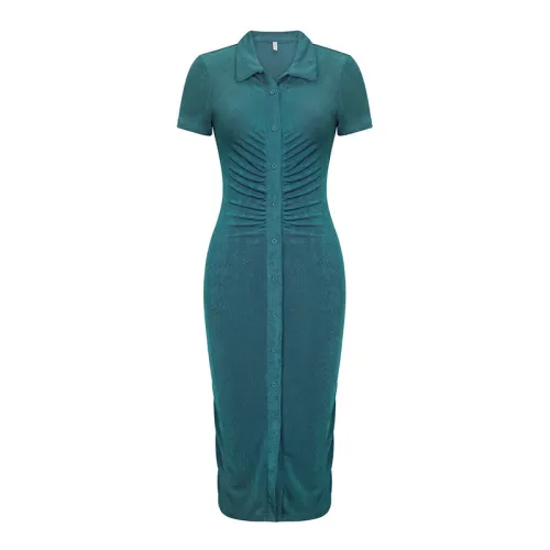Temperament solid color long dress