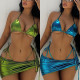 Slim fit sparkling fabric bikini set