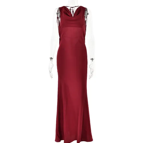 Suspender neckline dress