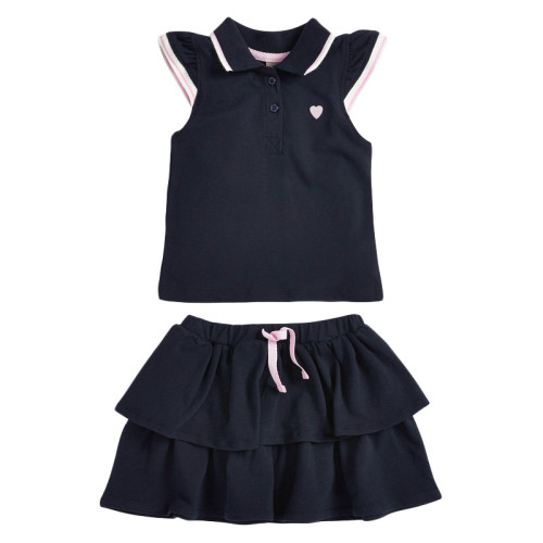 Two piece set of pure cotton knitted children's short skirts