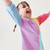 Splicing pure cotton girl's dress