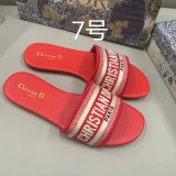 Embroidered one word versatile adult fashion lightweight flat bottomed slippers