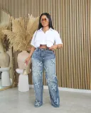 Women's short sleeved unique solid color half cut shirt