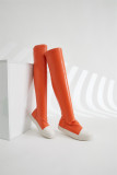 Over the knee length boots for women in large sizes, versatile and minimalist elastic