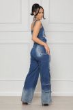 Multi pocket wide leg vintage vest set