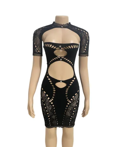 Bra cut lace pattern distressed love dress