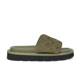 Satin embossed printed flip flops, Velcro beach shoes