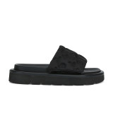Satin embossed printed flip flops, Velcro beach shoes