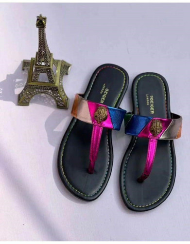 Women's sandals hardware diamond buckle herringbone slippers