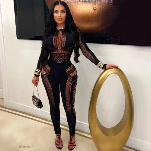 Sexy and fun pajamas, wearing tight jumpsuits over the top