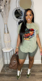 Women's printed set sports two-piece set